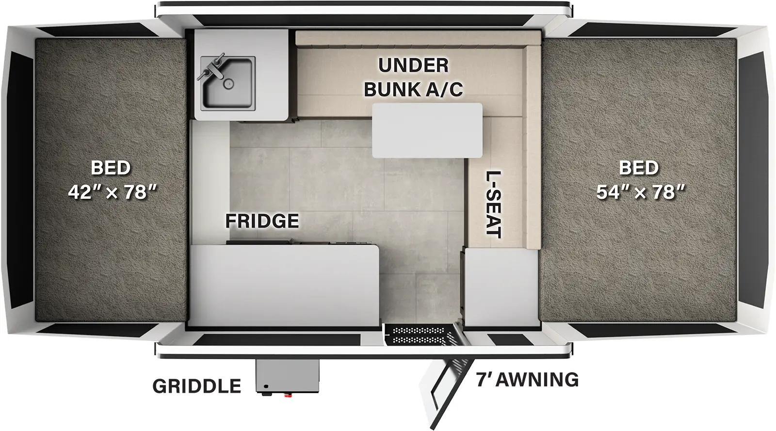 Rockwood Tent 1640FT Floorplan